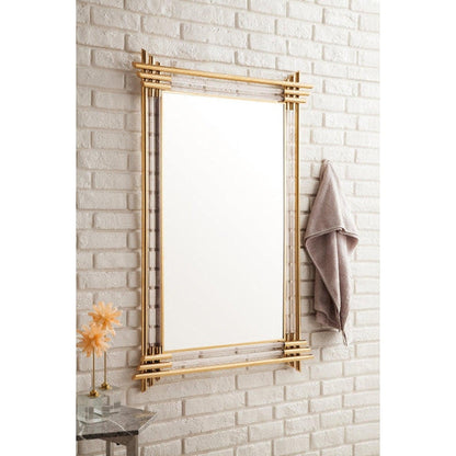 James Martin Sarasota 35" x 51" Polished Gold and Lucite Rectangular Mirror