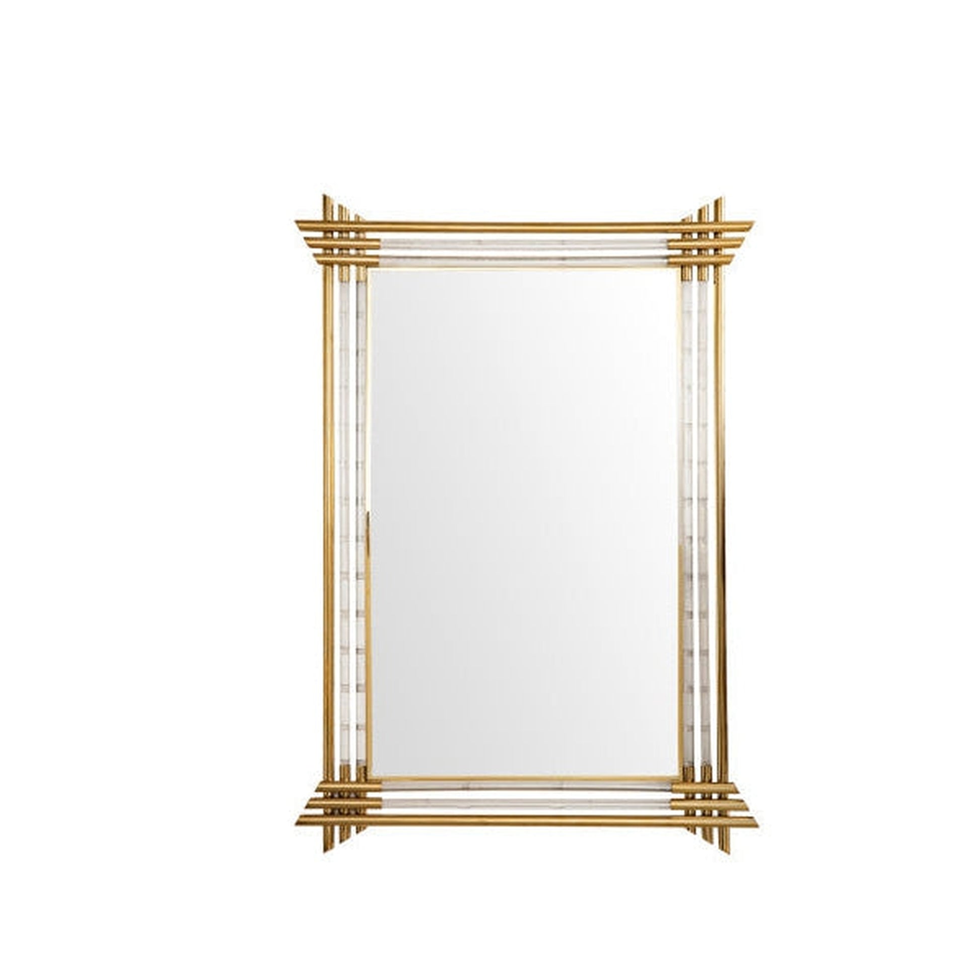 James Martin Sarasota 35" x 51" Polished Gold and Lucite Rectangular Mirror