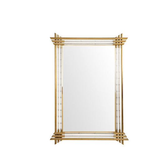 James Martin Sarasota 35" x 51" Polished Gold and Lucite Rectangular Mirror