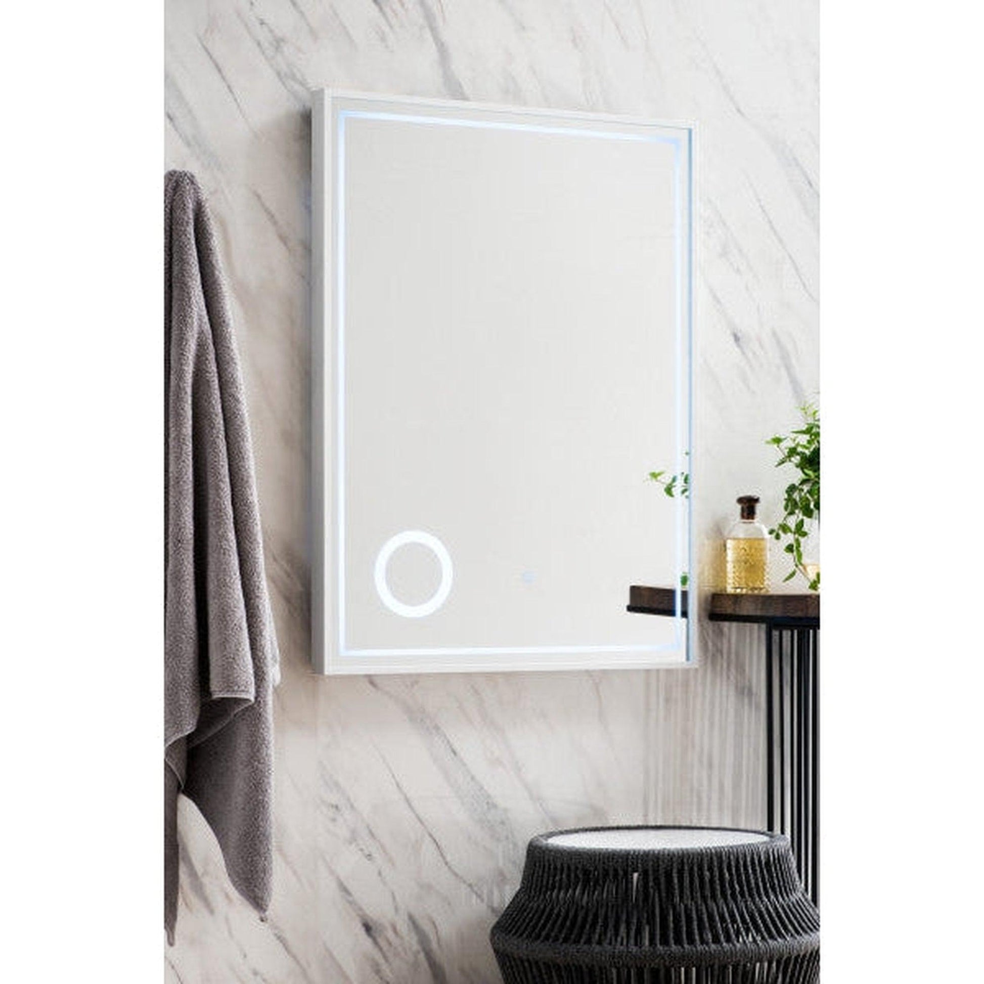 James Martin Tampa 24" x 32" Glossy White Rectangular Mirror