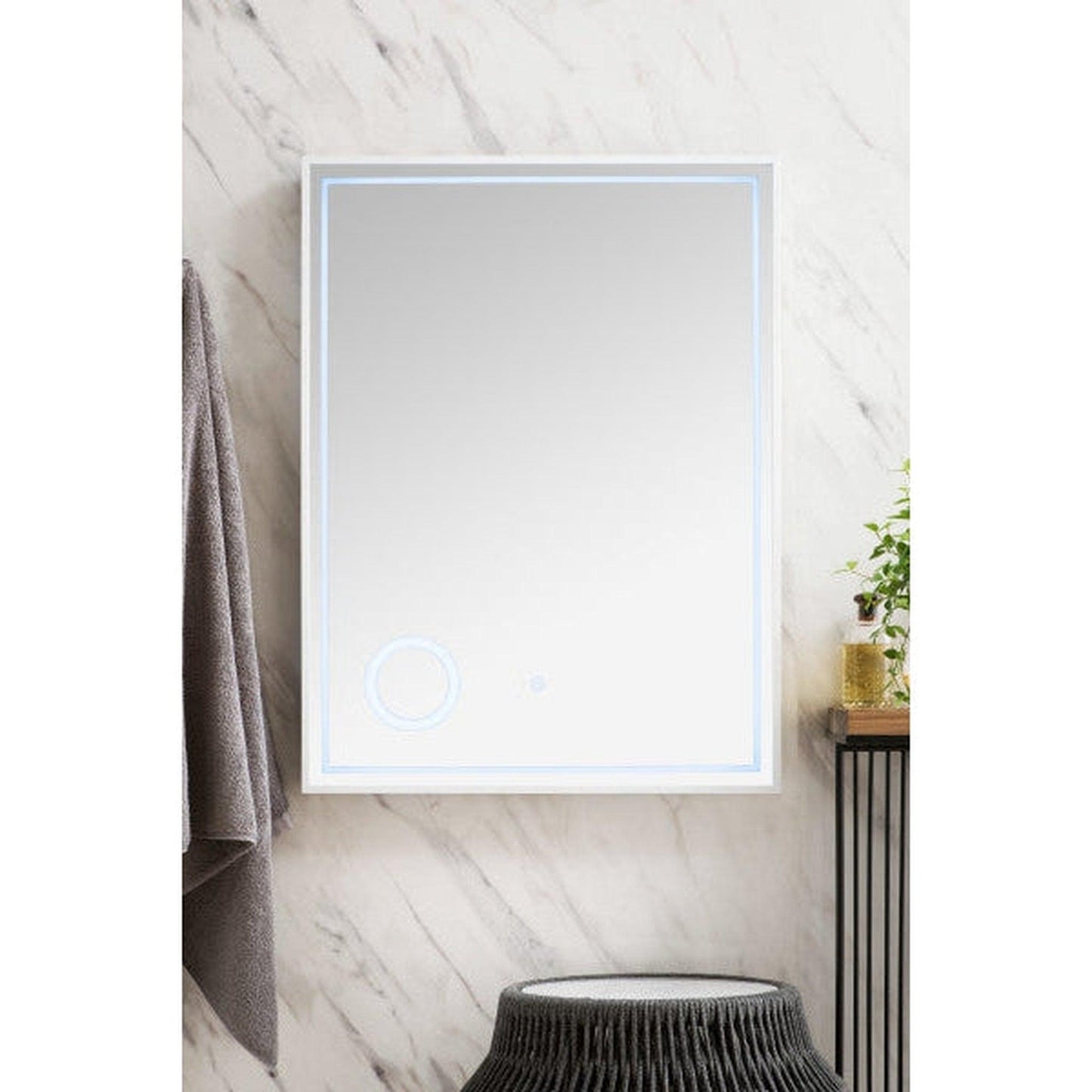 James Martin Tampa 24" x 32" Glossy White Rectangular Mirror