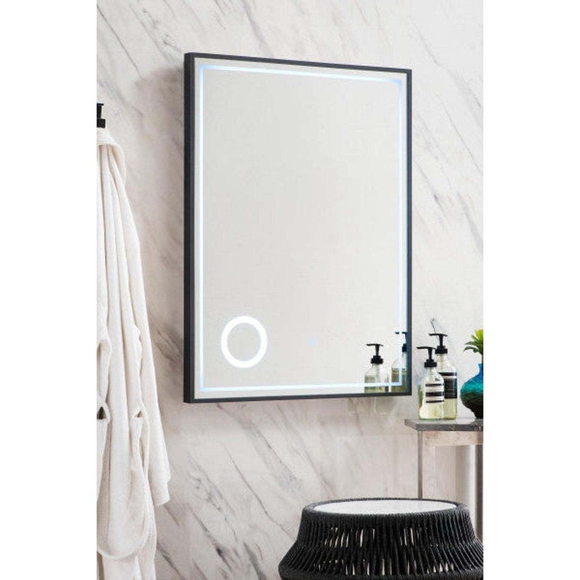 James Martin Tampa 24" x 32" Matte Black Rectangular Mirror