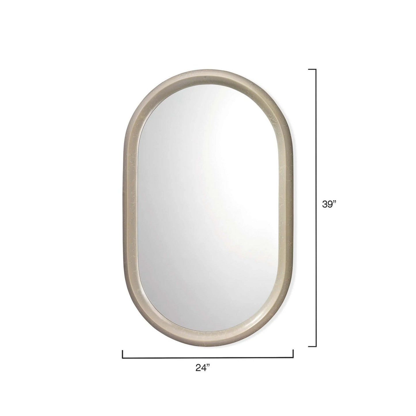 Jamie Young Altitude 24" x 39" Oval Mirror With Dove Gray Frame