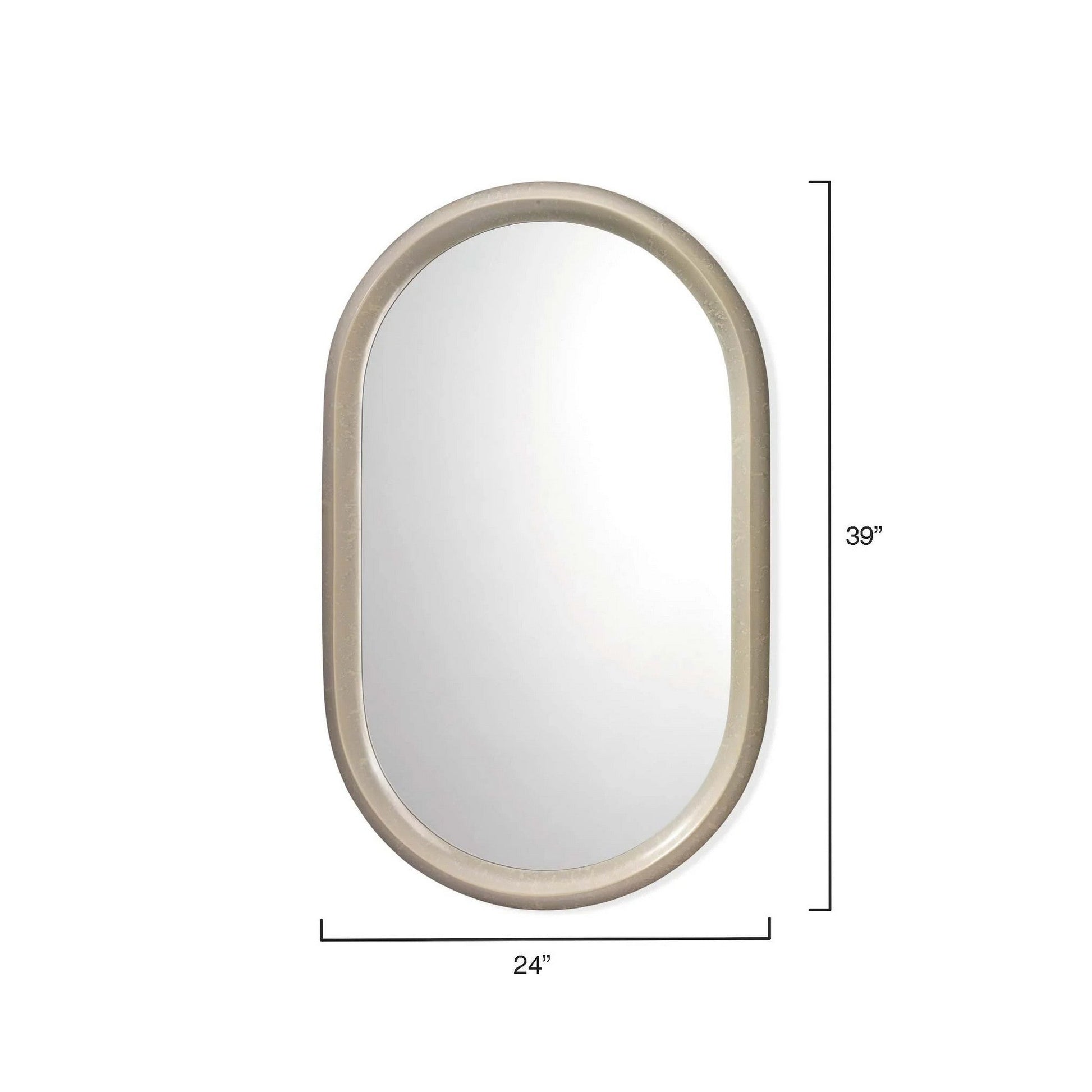 Jamie Young Altitude 24" x 39" Oval Mirror With Dove Gray Frame
