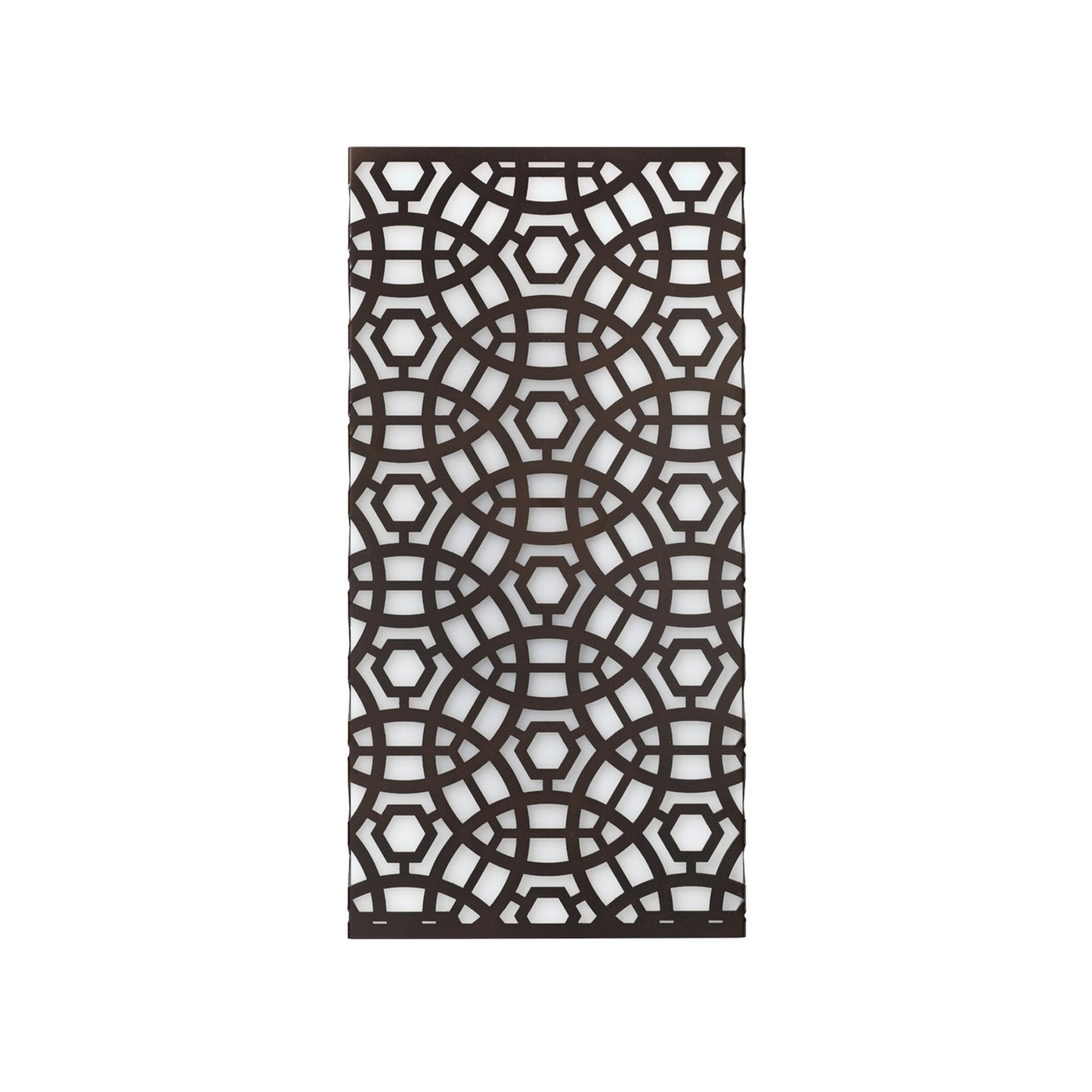 Jamie Young Geo 8" X 16" 2-Light Oil Rubbed Bronze Laser-Cut Lattice Metal Wall Sconce With Milk Glass Diffuser