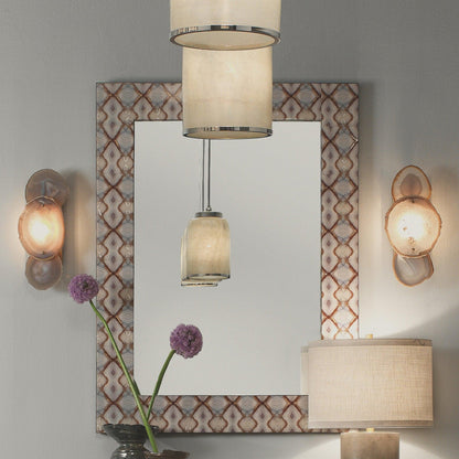 Jamie Young Trinity 7" x 17" 1-Light Antique Brass Wall Sconce With Natural Agate Stones Shade