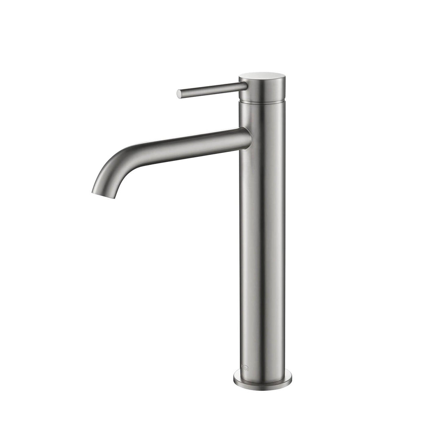 KIBI Circular Single Handle Brushed Nickel Solid Brass Bathroom Vessel Sink Faucet