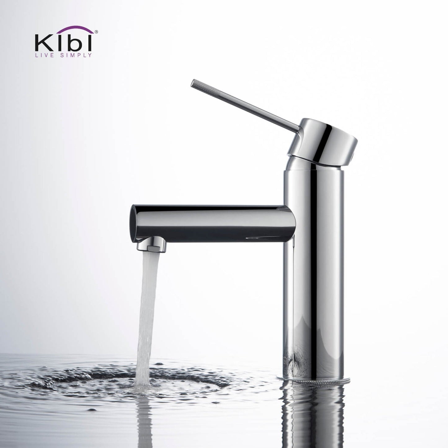 KIBI Circular X Single Handle Chrome Solid Brass Bathroom Sink Faucet With Pop-Up Drain Stopper With Overflow