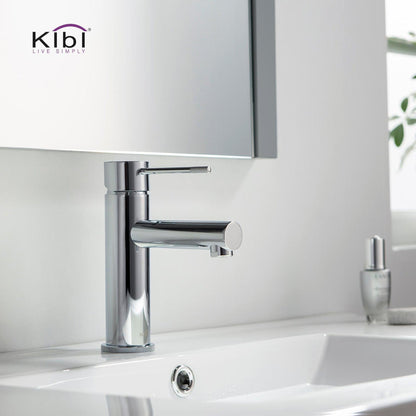 KIBI Circular X Single Handle Chrome Solid Brass Bathroom Vanity Sink Faucet
