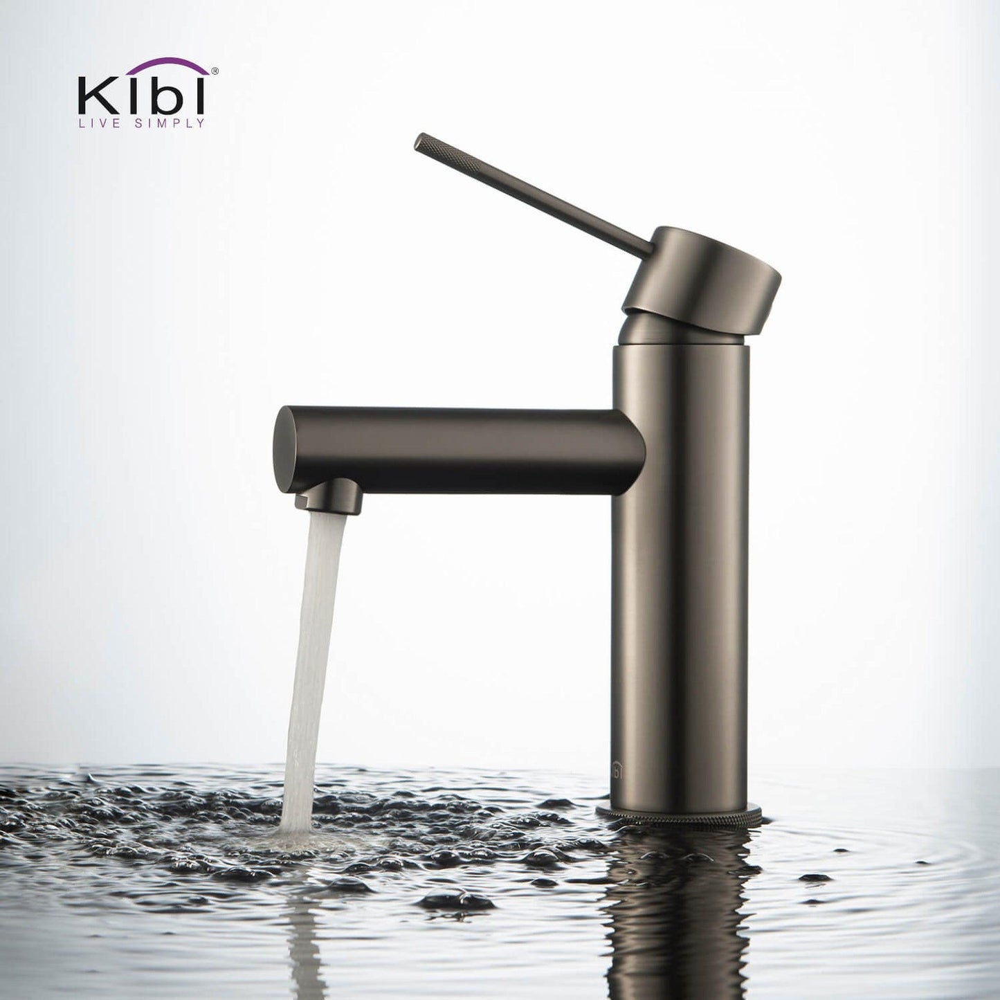 KIBI Circular X Single Handle Titanium Solid Brass Bathroom Vanity Sink Faucet