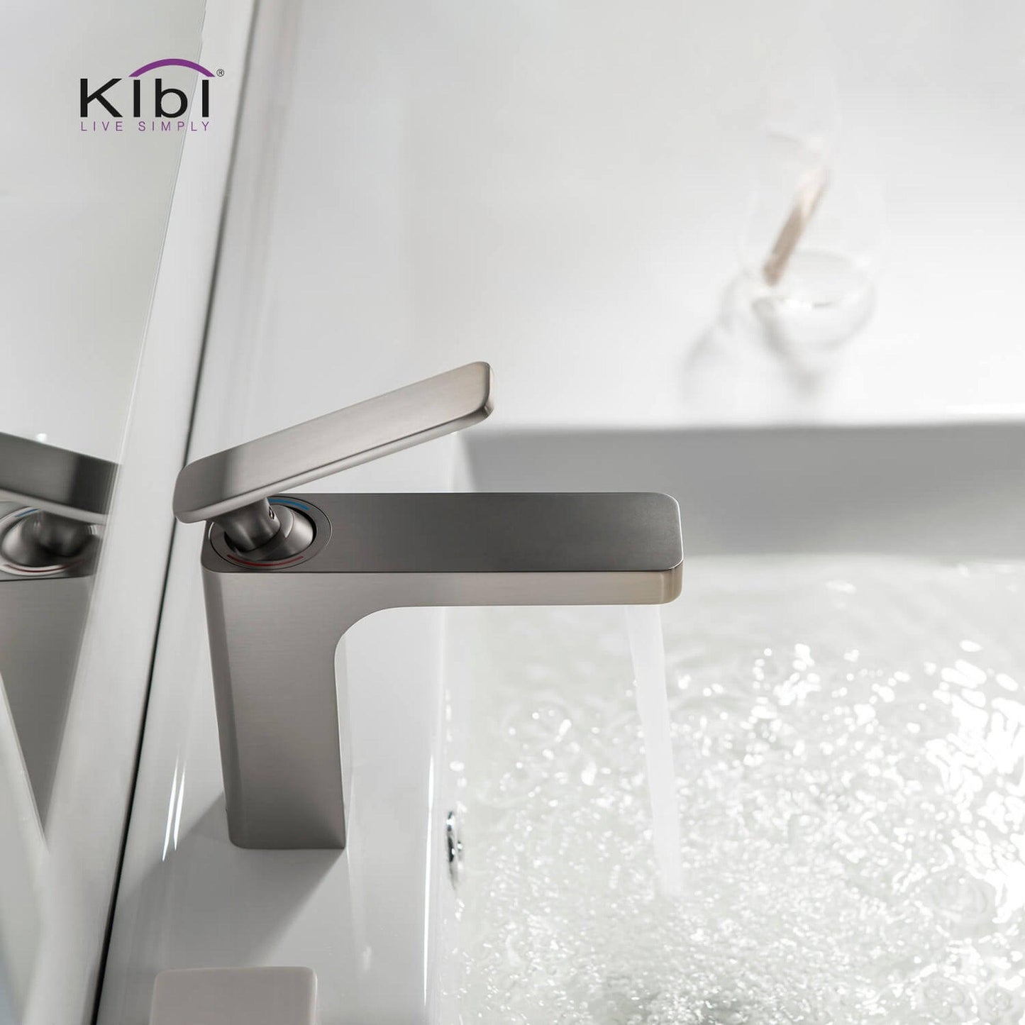 KIBI Infinity Single Handle Brushed Nickel Solid Brass Bathroom Vanity Sink Faucet