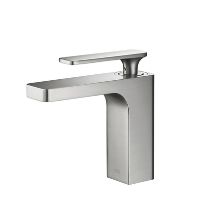 KIBI Infinity Single Handle Brushed Nickel Solid Brass Bathroom Vanity Sink Faucet