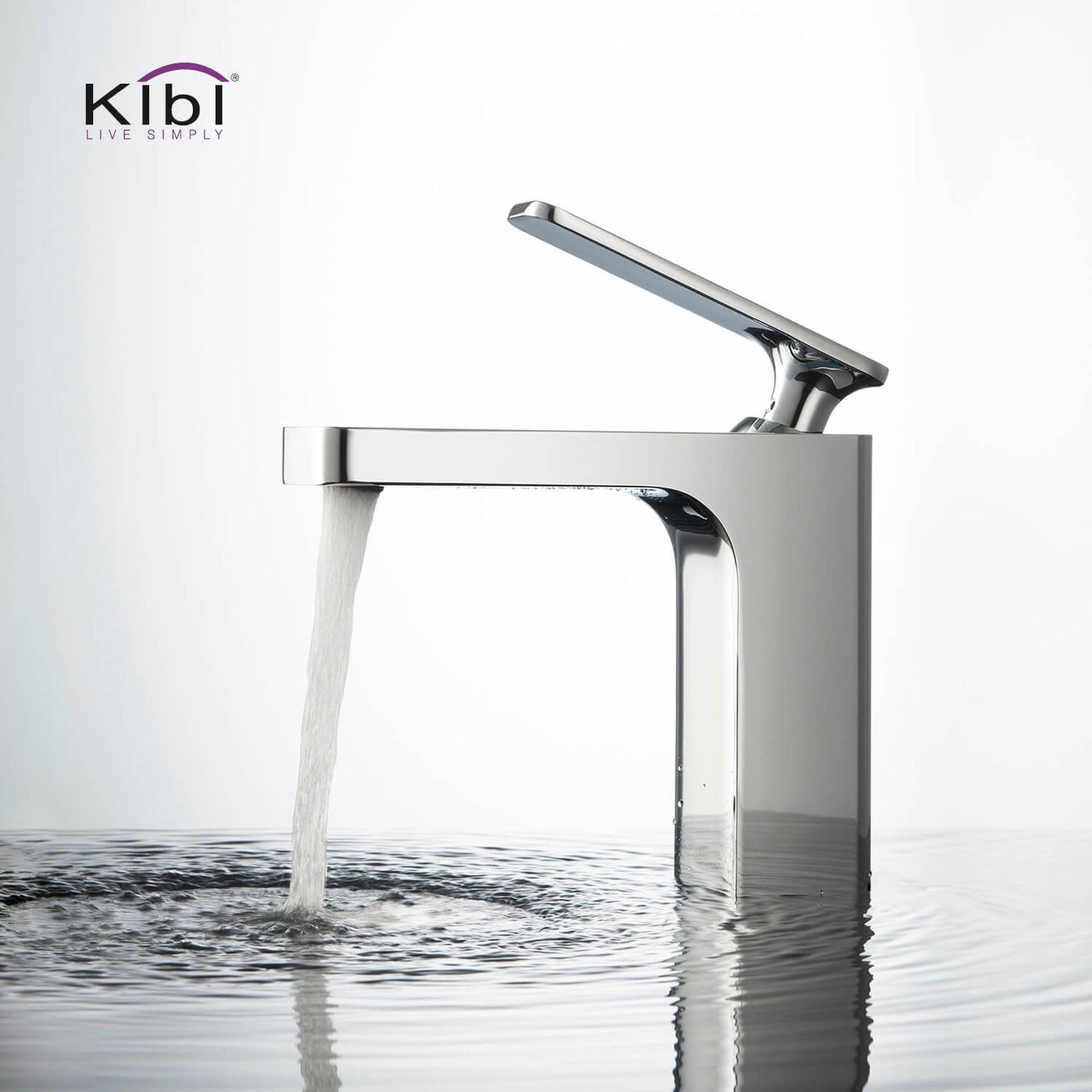 KIBI Infinity Single Handle Chrome Solid Brass Bathroom Vanity Sink Faucet