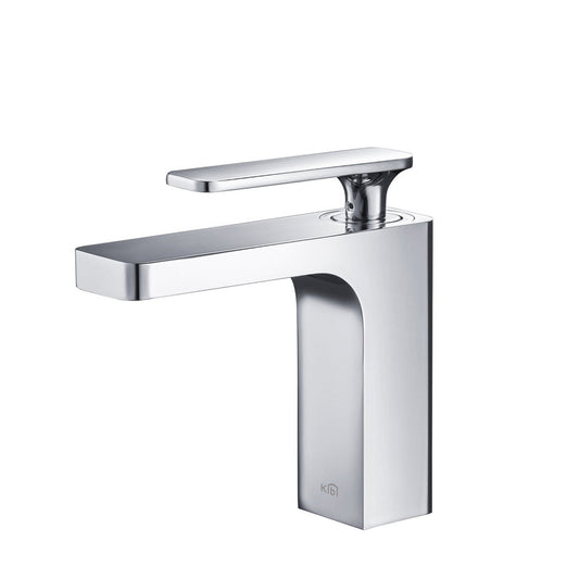 KIBI Infinity Single Handle Chrome Solid Brass Bathroom Vanity Sink Faucet