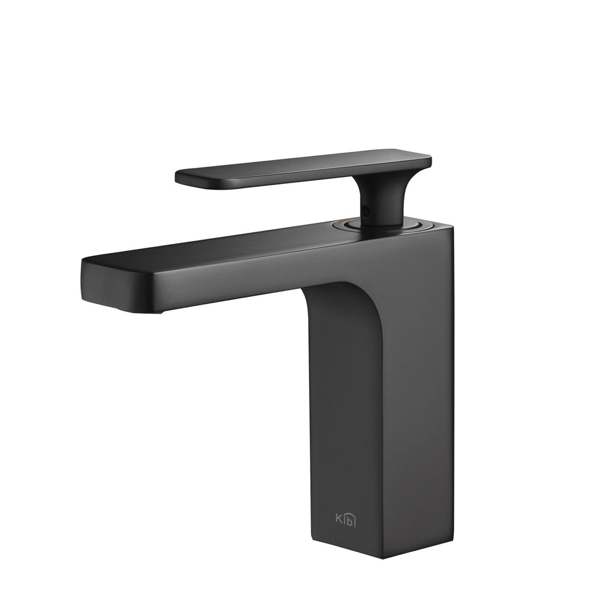 KIBI Infinity Single Handle Matte Black Solid Brass Bathroom Vanity Sink Faucet