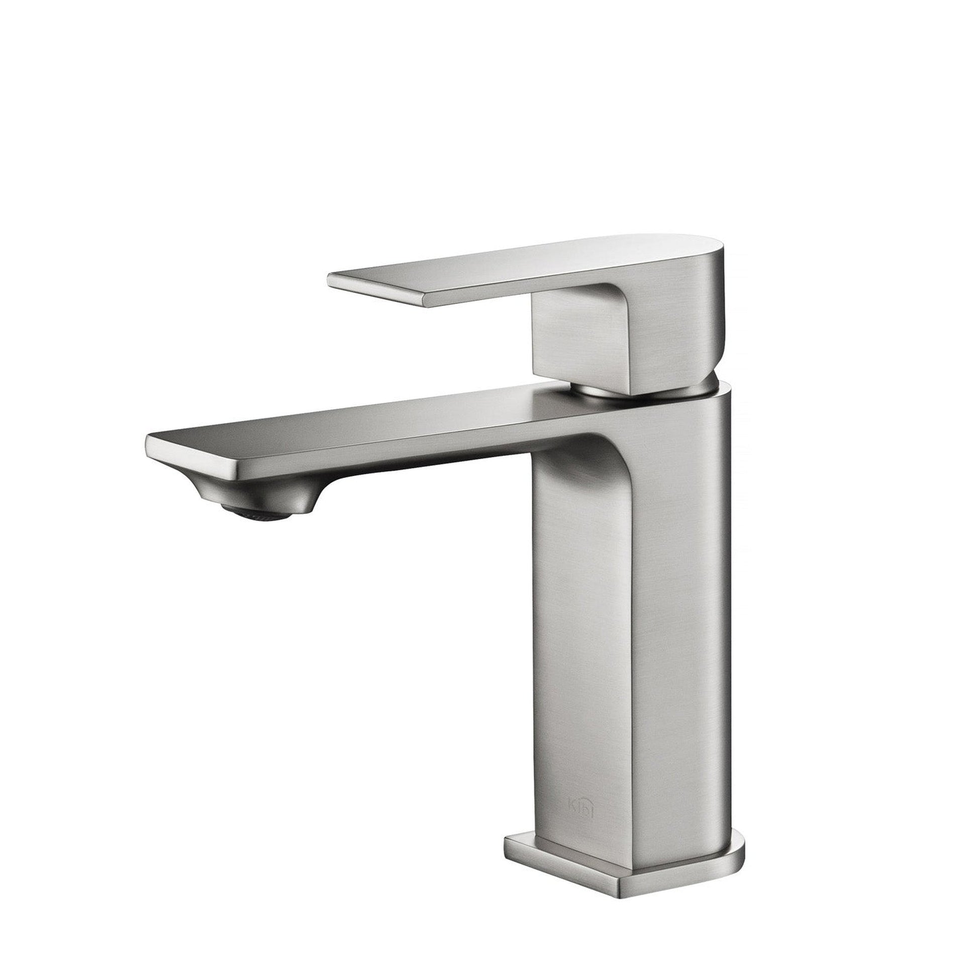 KIBI Mirage Single Handle Brushed Nickel Solid Brass Bathroom Vanity Sink Faucet