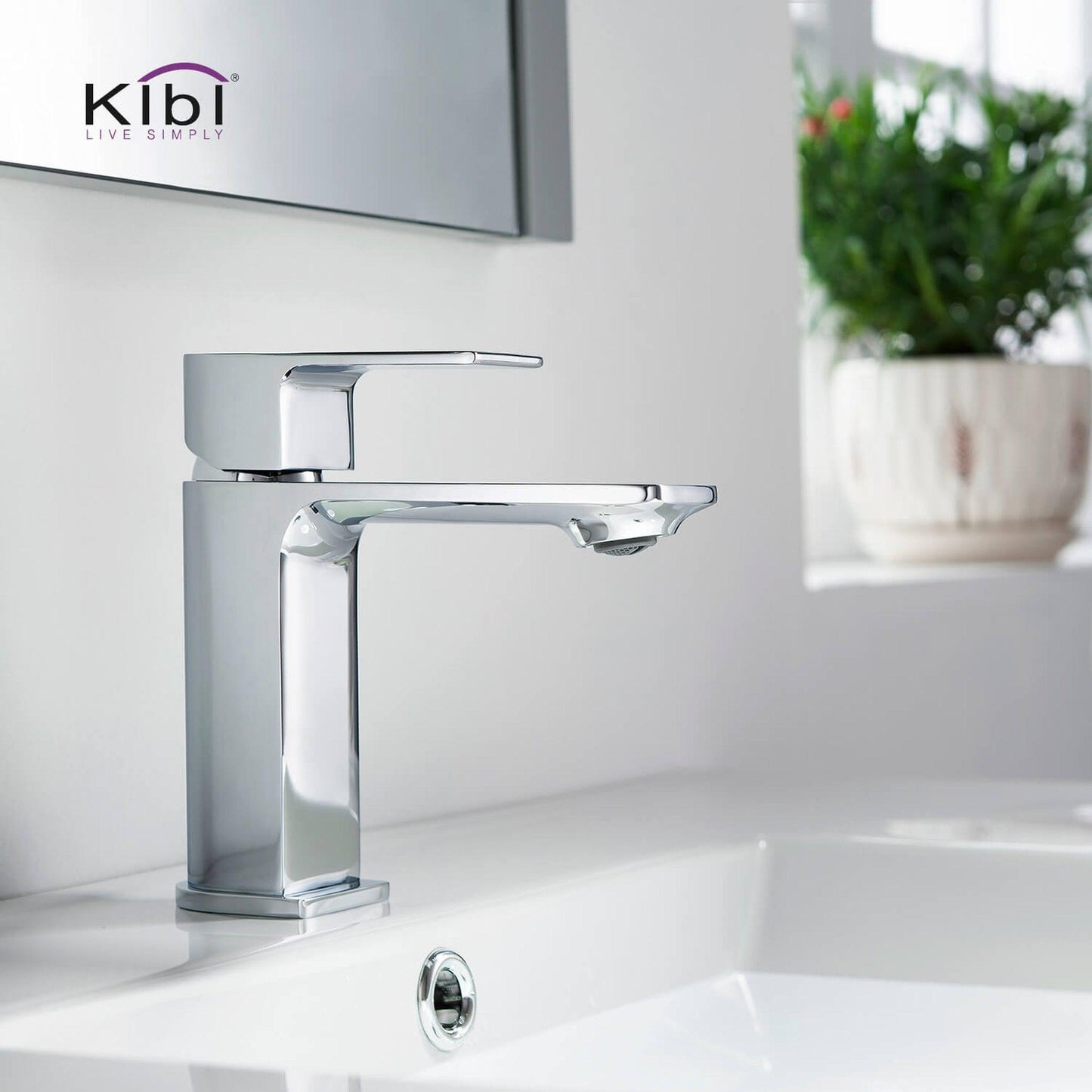 KIBI Mirage Single Handle Chrome Solid Brass Bathroom Vanity Sink Faucet