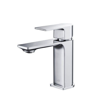 KIBI Mirage Single Handle Chrome Solid Brass Bathroom Vanity Sink Faucet
