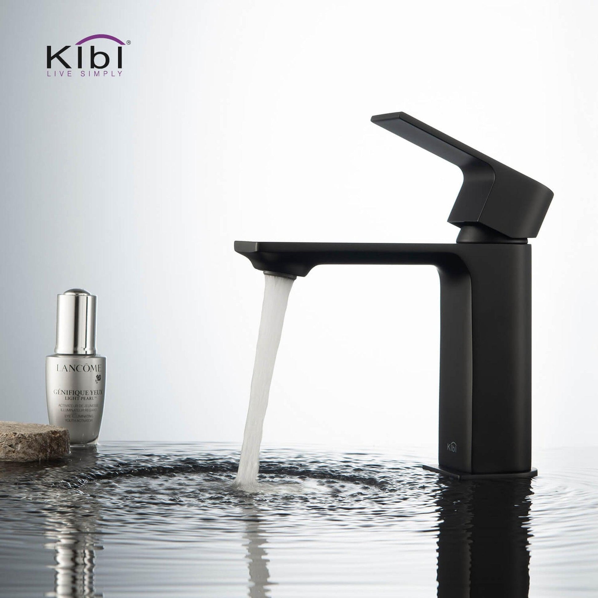 KIBI Mirage Single Handle Matte Black Solid Brass Bathroom Vanity Sink Faucet