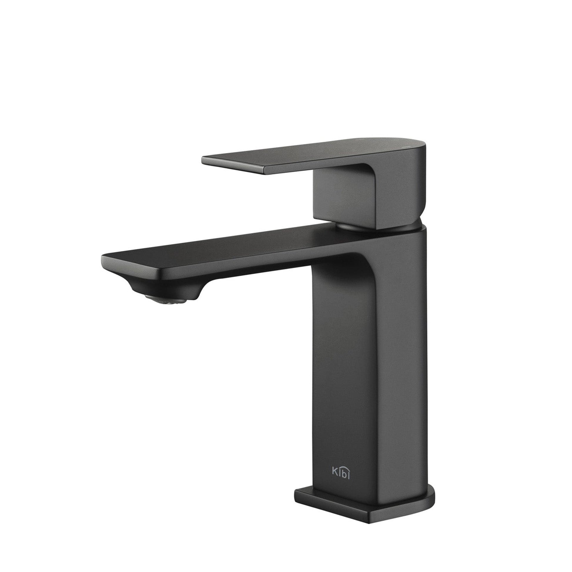 KIBI Mirage Single Handle Matte Black Solid Brass Bathroom Vanity Sink Faucet