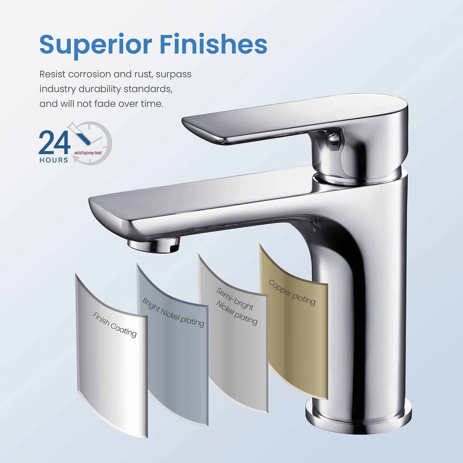 KIBI Tender Single Handle Chrome Solid Brass Bathroom Sink Faucet With Pop-Up Drain Stopper Small Cover With Overflow