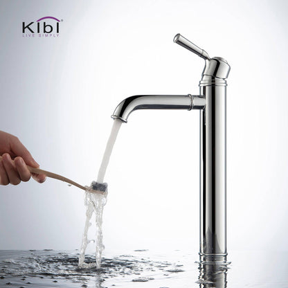 KIBI Victorian Single Handle Chrome Solid Brass Bathroom Vanity Vessel Sink Faucet