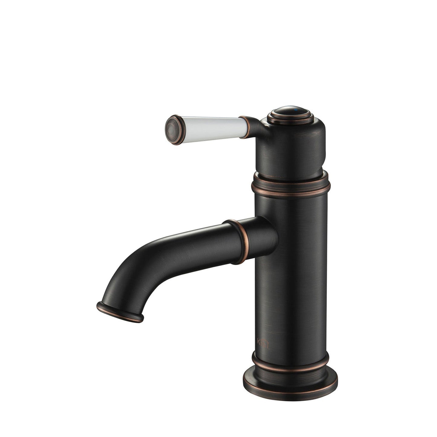 KIBI Victorian Single Handle Oil Rubbed Bronze Solid Brass Bathroom Vanity Sink Faucet