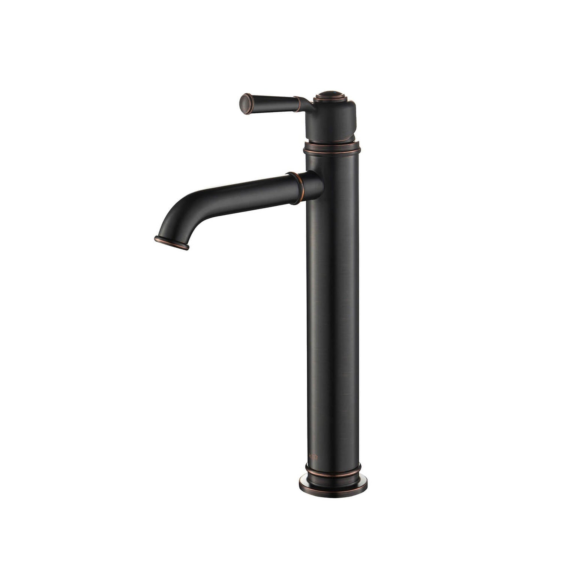 KIBI Victorian Single Handle Oil Rubbed Bronze Solid Brass Bathroom Vanity Vessel Sink Faucet