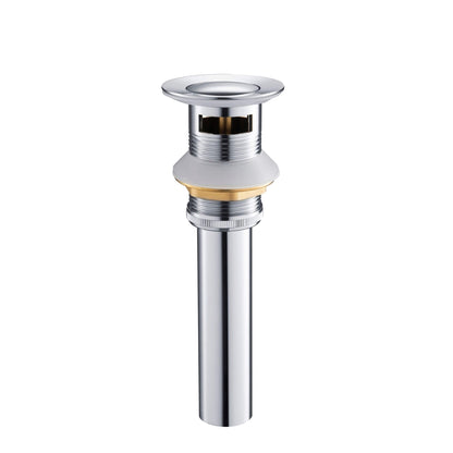 KIBI Waterfall Single Handle Chrome Solid Brass Bathroom Vanity Sink Faucet With Pop-Up Drain Stopper Small Cover With Overflow