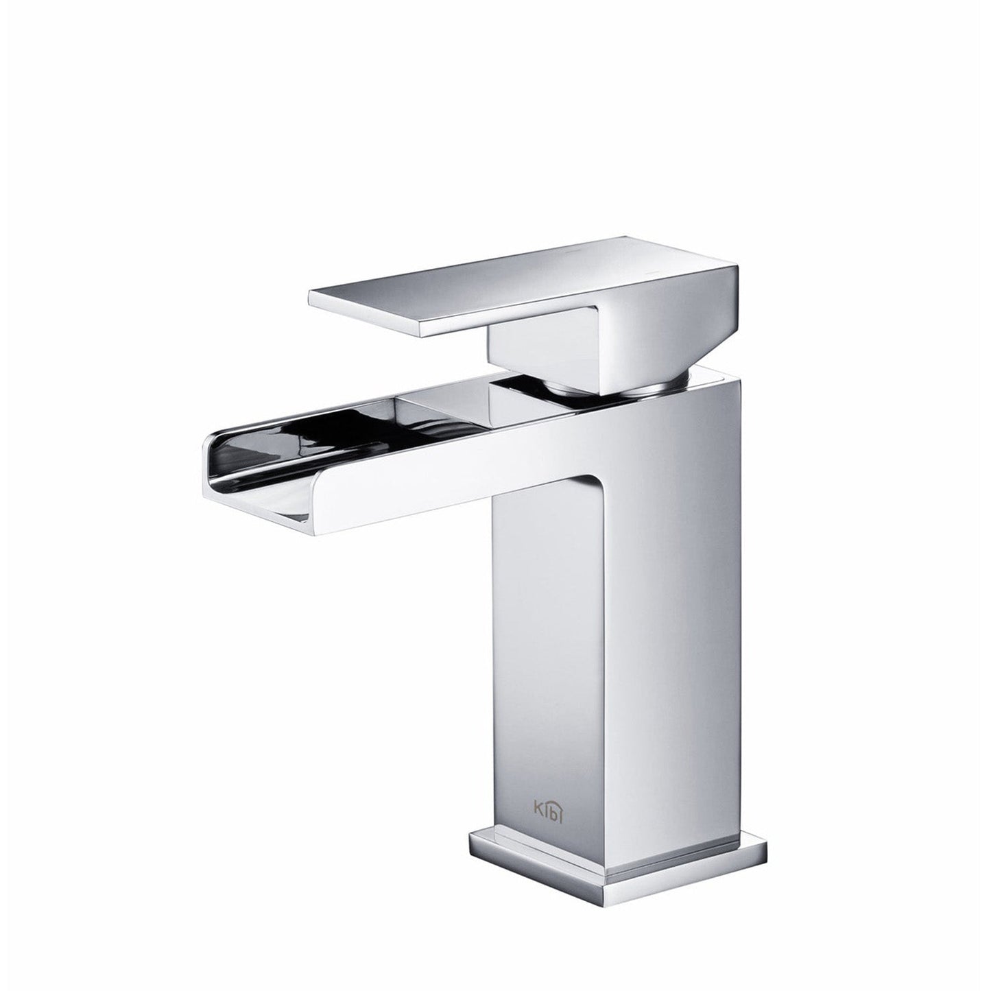 KIBI Waterfall Single Handle Chrome Solid Brass Bathroom Vanity Sink Faucet