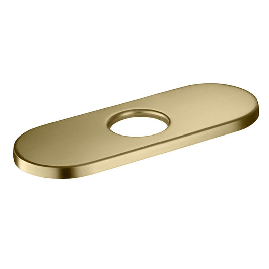 KIBI 6" Stainless Steel Faucet Hole Cover in Brushed Gold Finish