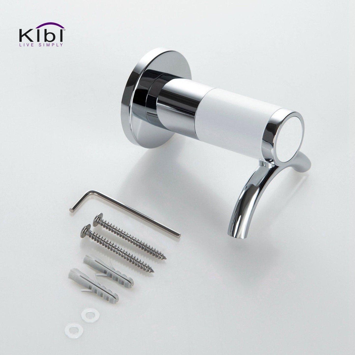 KIBI Abaco Bathroom Robe Hook in Chrome White Finish