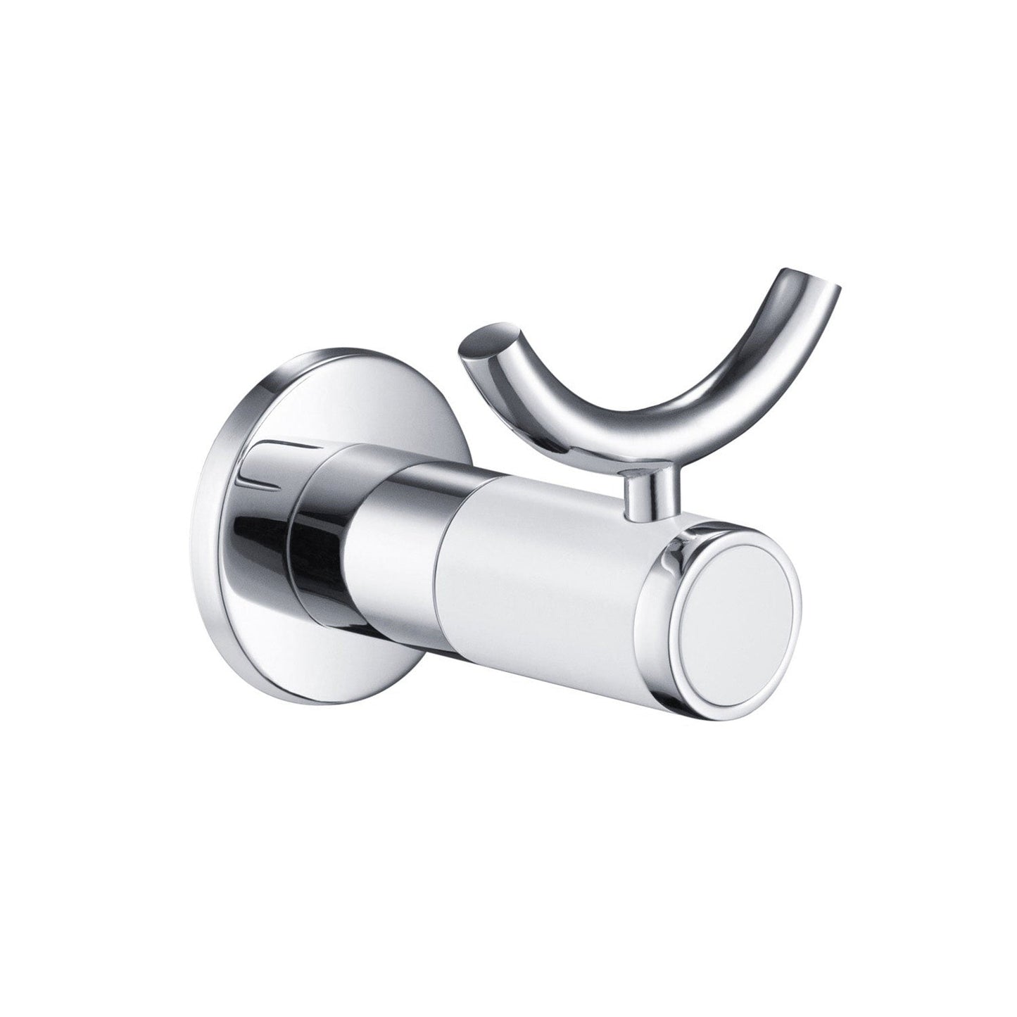 KIBI Abaco Bathroom Robe Hook in Chrome White Finish