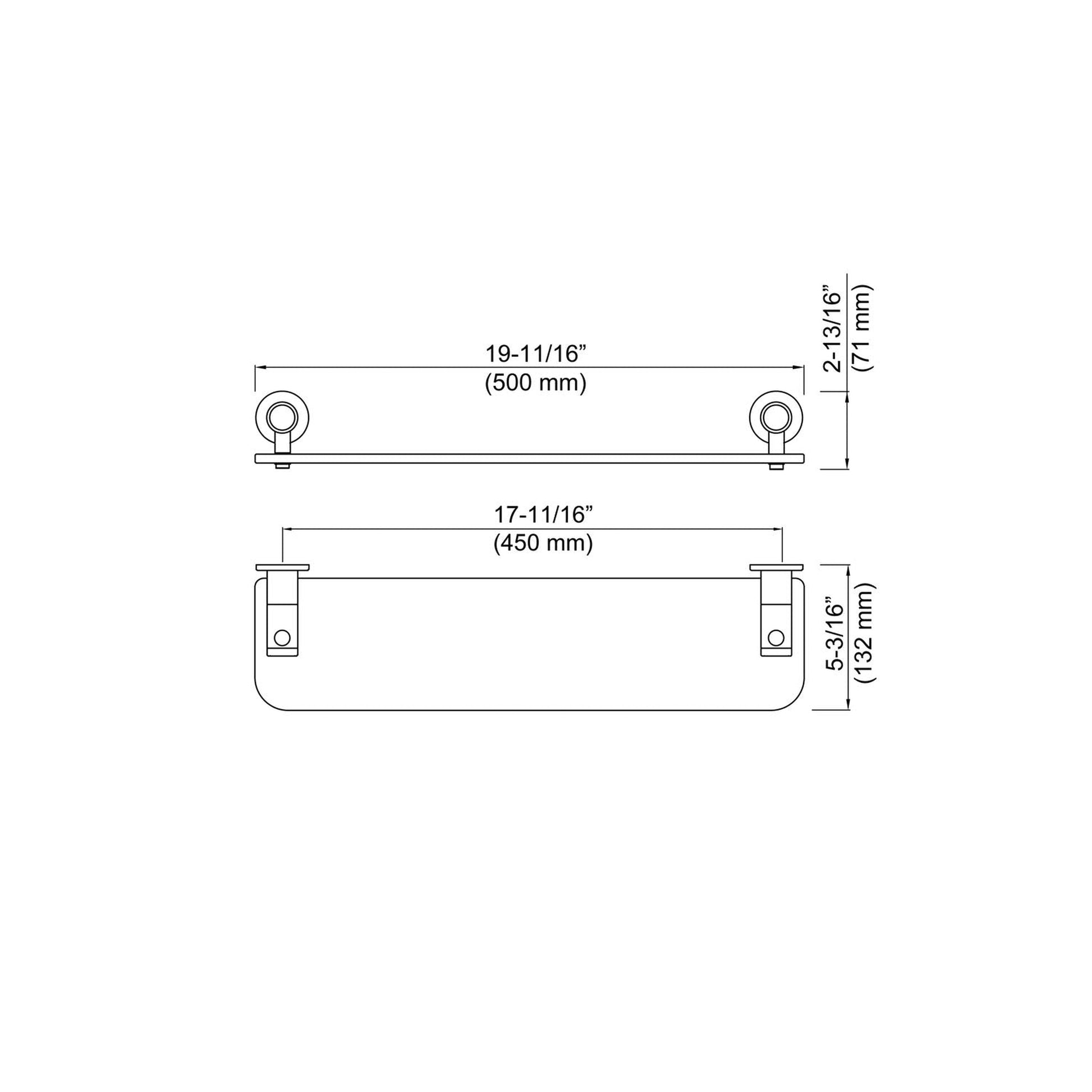 KIBI Abaco Bathroom Shelf in Chrome White Finish