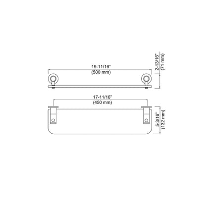 KIBI Abaco Bathroom Shelf in Chrome White Finish