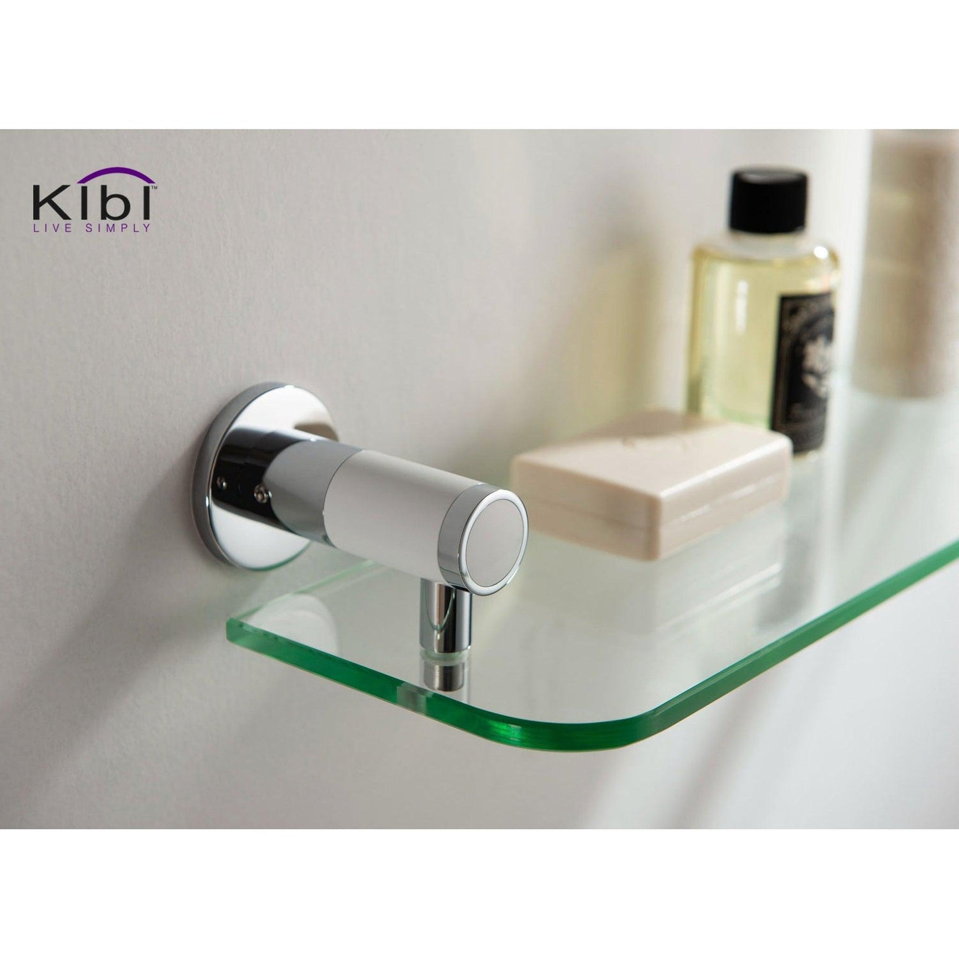 KIBI Abaco Bathroom Shelf in Chrome White Finish