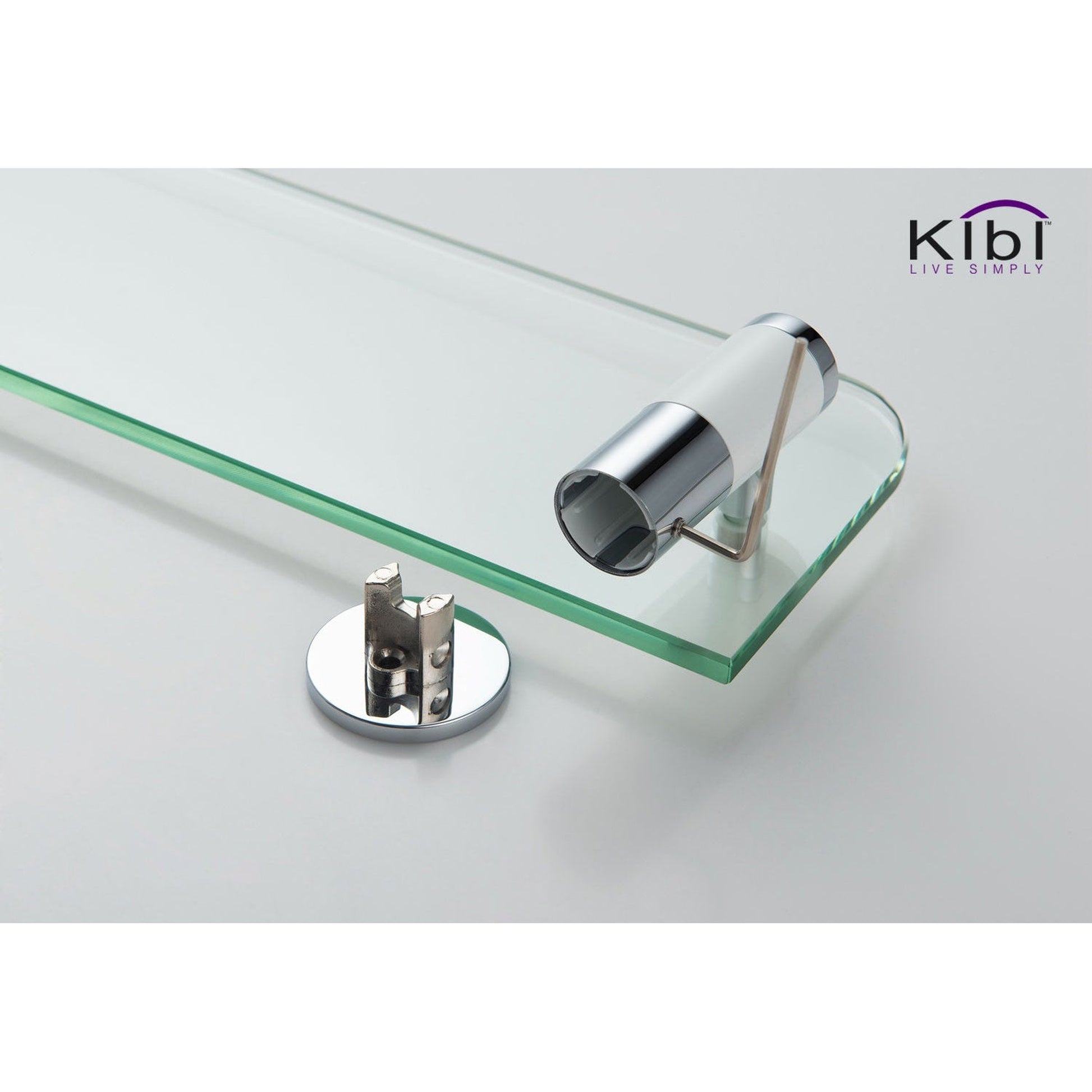 KIBI Abaco Bathroom Shelf in Chrome White Finish