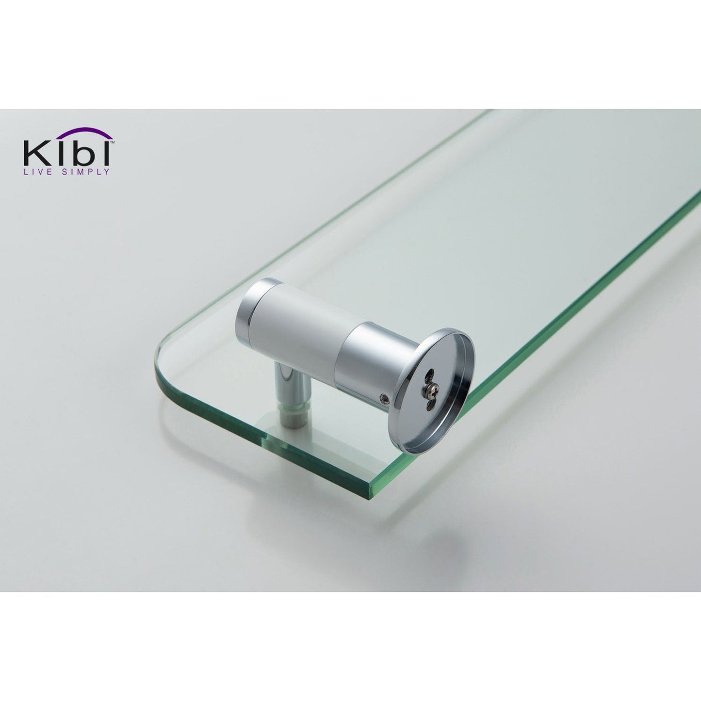 KIBI Abaco Bathroom Shelf in Chrome White Finish