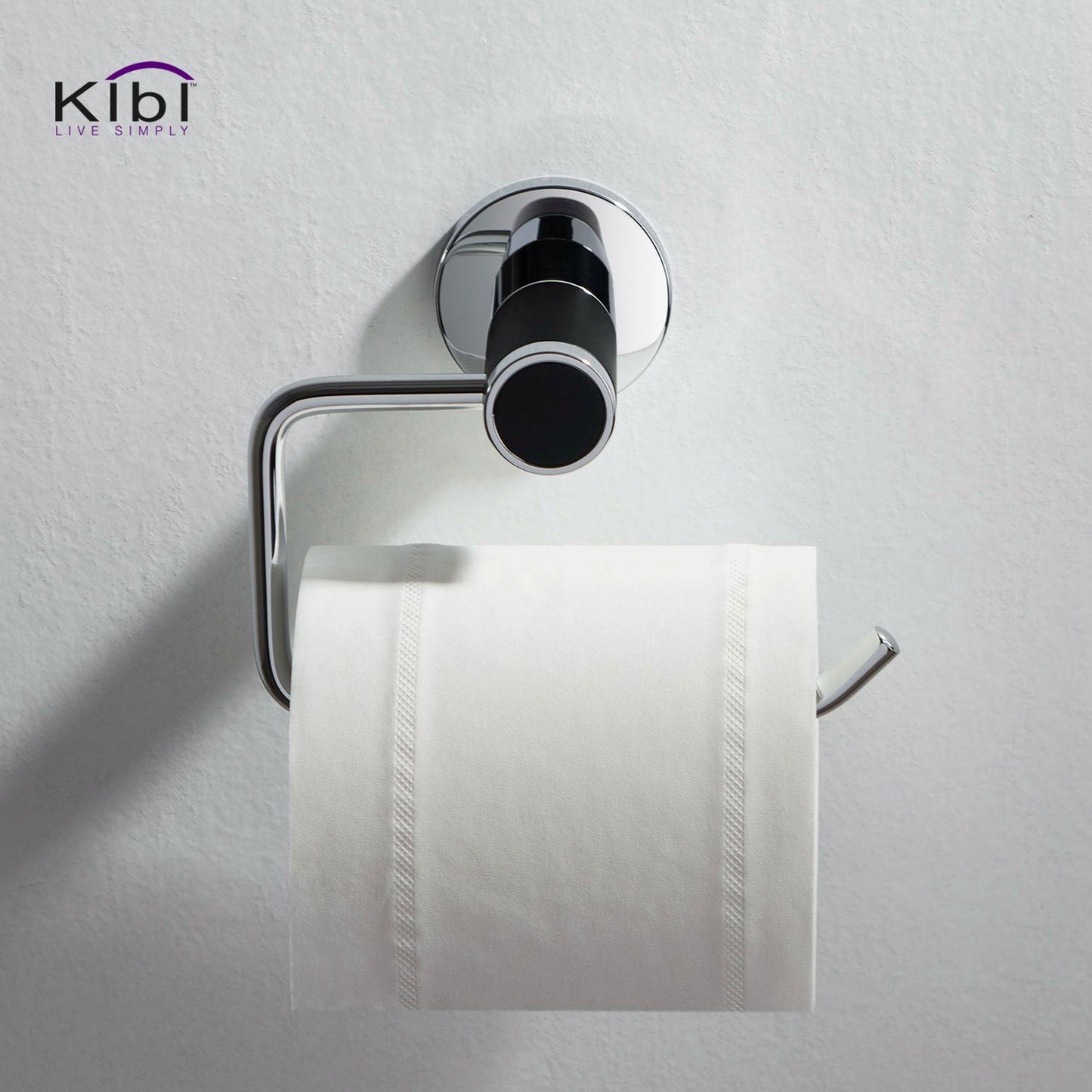 KIBI Abaco Bathroom Tissue Holder in Chrome Black Finish