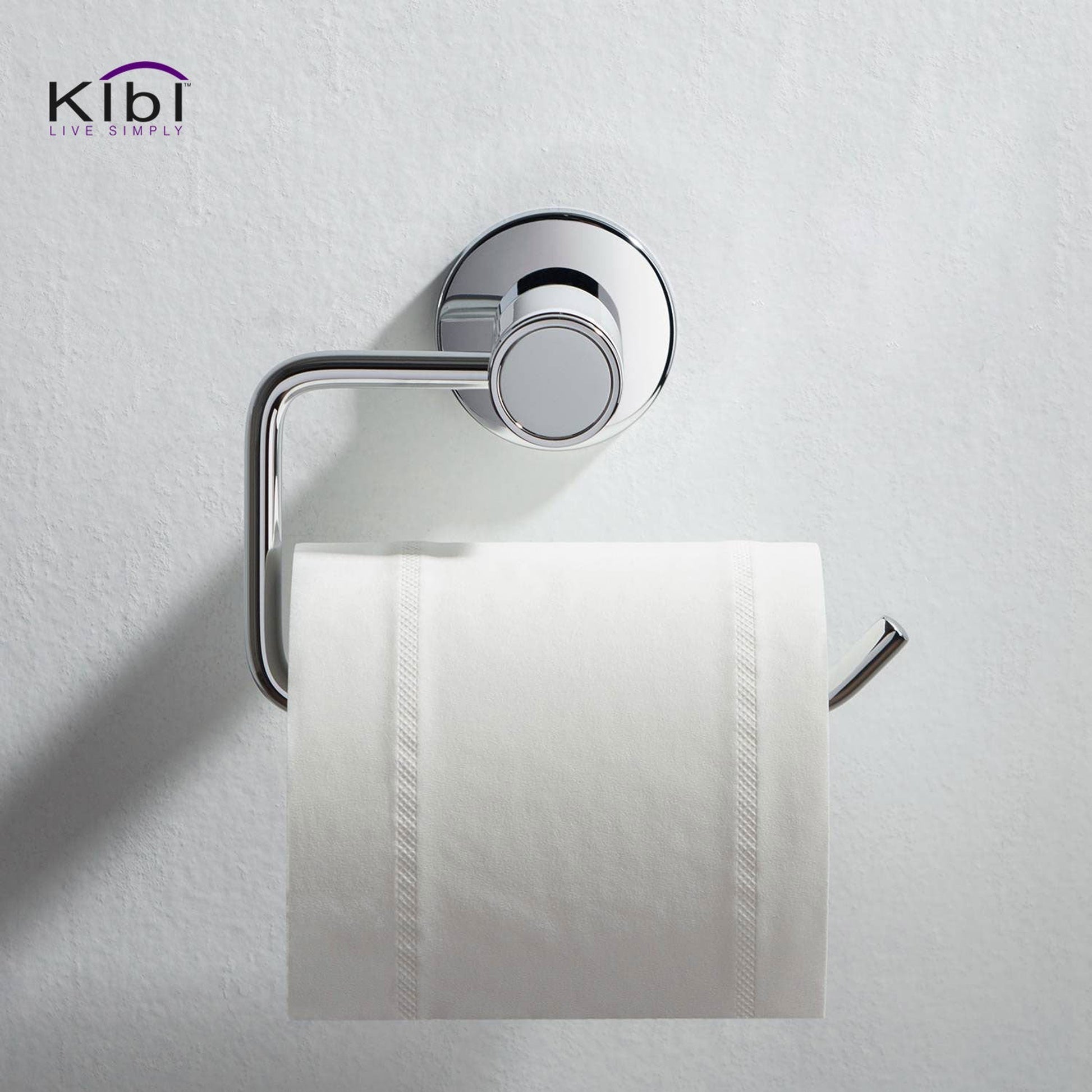 KIBI Abaco Bathroom Tissue Holder in Chrome White Finish