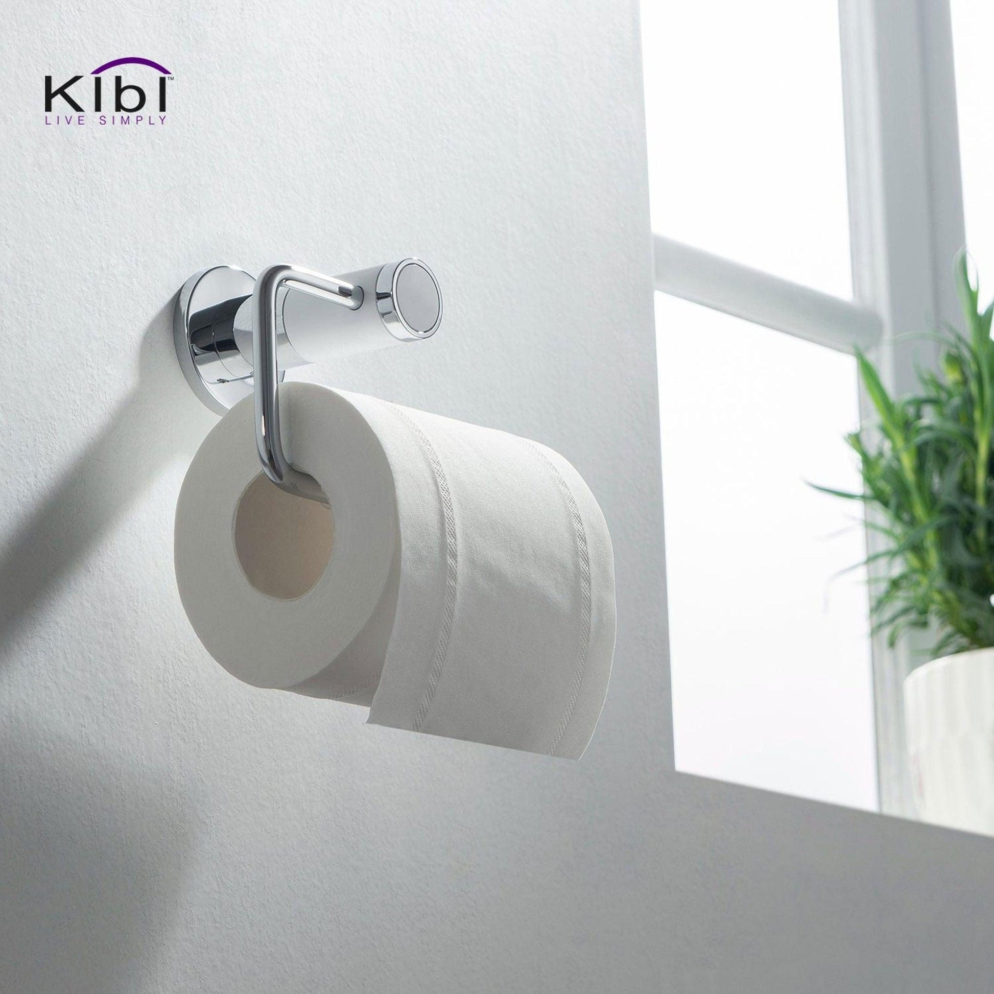 KIBI Abaco Bathroom Tissue Holder in Chrome White Finish