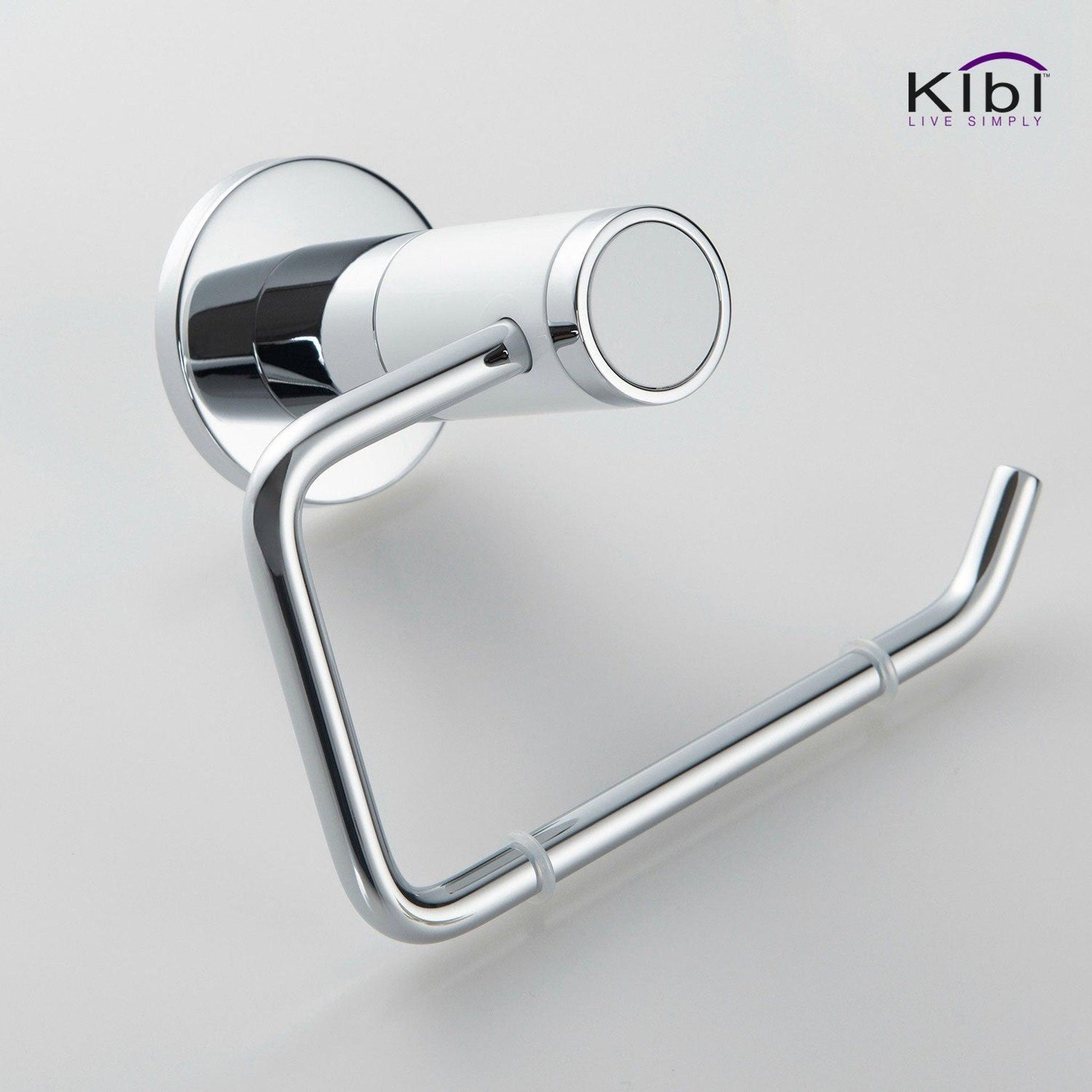 KIBI Abaco Bathroom Tissue Holder in Chrome White Finish