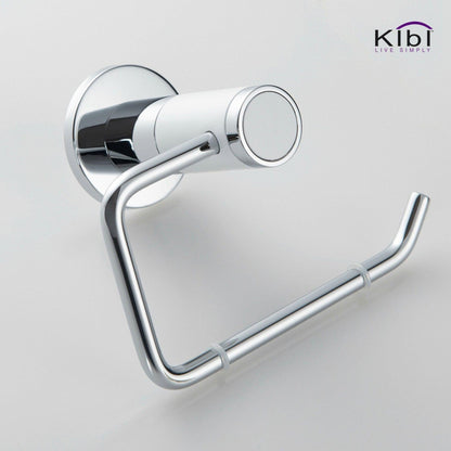 KIBI Abaco Bathroom Tissue Holder in Chrome White Finish