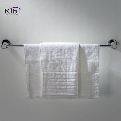 KIBI Abaco Bathroom Towel Bar in Chrome White Finish