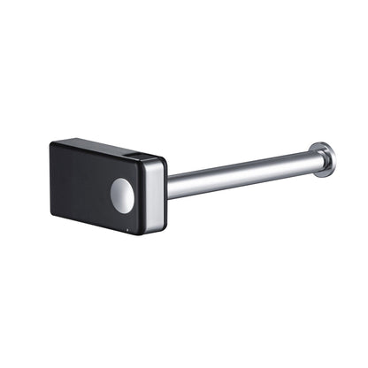 KIBI Artis Bathroom Tissue Holder With Hook in Chrome Black Finish