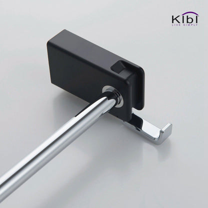 KIBI Artis Bathroom Towel Bar in Chrome Black Finish