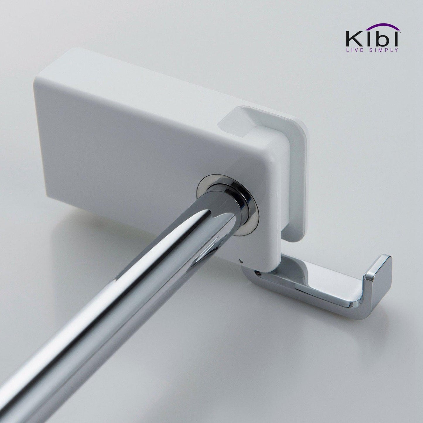 KIBI Artis Bathroom Towel Bar in Chrome White Finish