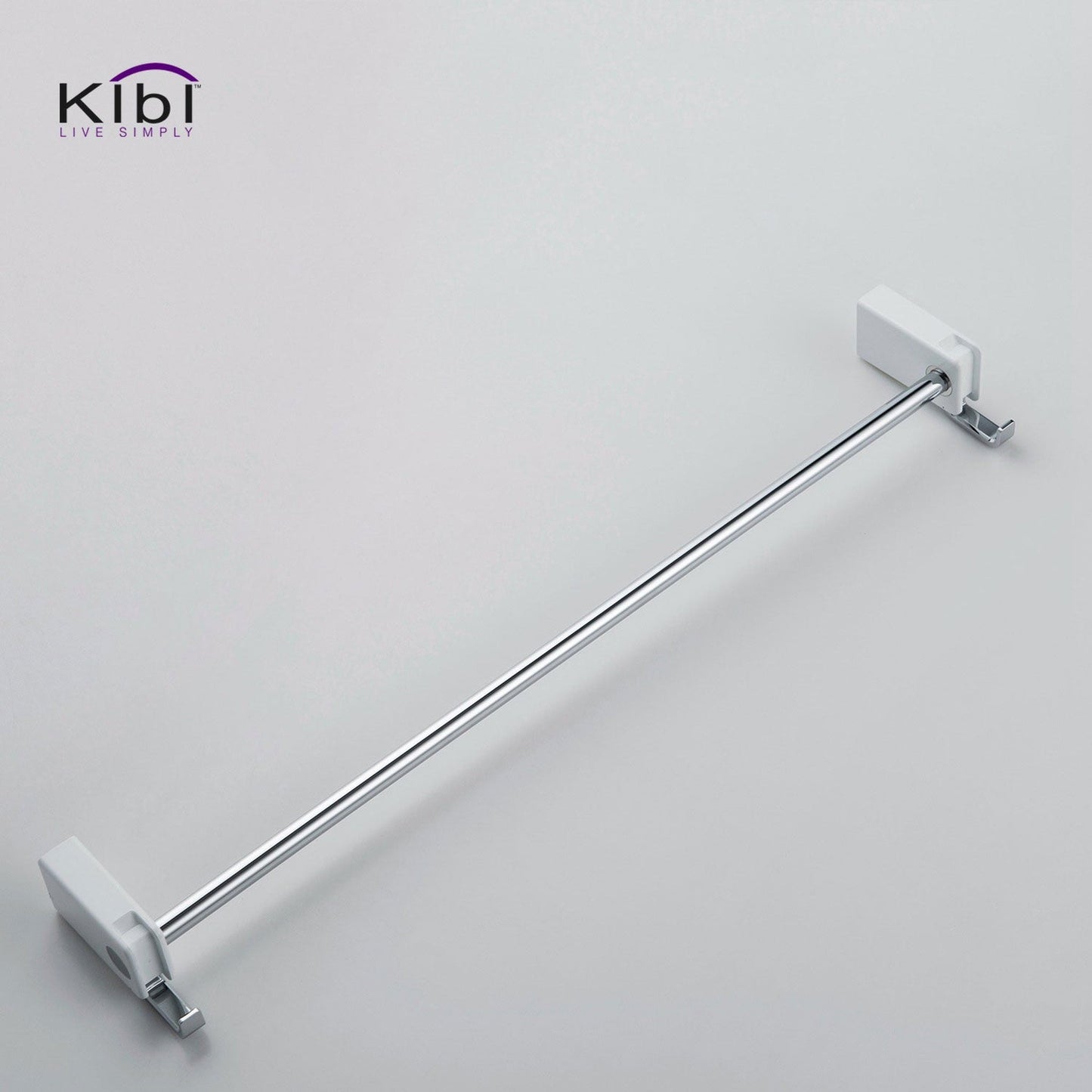 KIBI Artis Bathroom Towel Bar in Chrome White Finish