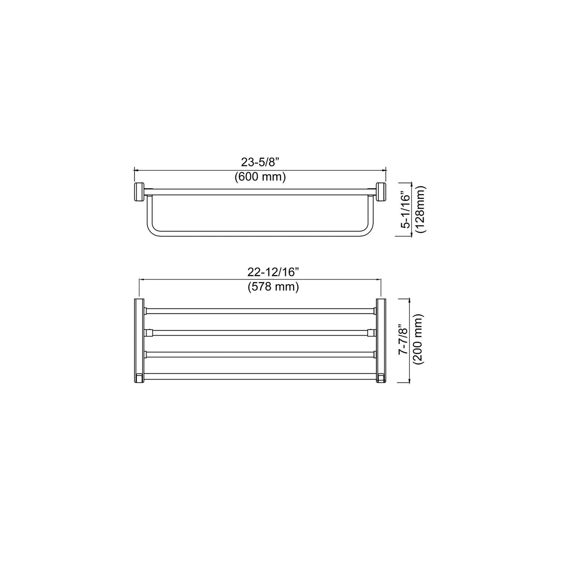 KIBI Artis Towel Rack With Hook in Chrome White Finish