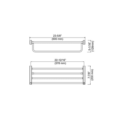 KIBI Artis Towel Rack With Hook in Chrome White Finish